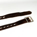 Vintage 80's Brown Suede Cutout Leather Belt