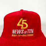 Vintage 90's Fox News at Ten Baltimore Corduroy Hat