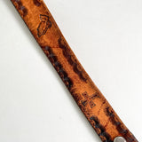 Vintage 80's Morgan Silver Dollar Western Tooled "William" Leather Belt