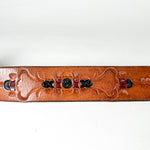 Vintage 70's Western Tooled Floral Leather Belt