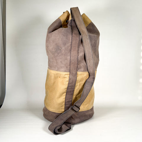 banana republic leather drawstring backpack Vintage 90's Banana Republic Drawstring Laundry Duffle Backpack Bag – CobbleStore Vintage