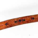Vintage 70's Western Tooled Floral Leather Belt