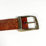 Vintage 70's Tooled Floral Scroll Leather Belt