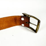 Vintage 70's Tooled Floral Scroll Leather Belt