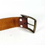 Vintage 70's Tooled Floral Scroll Leather Belt