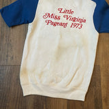Vintage 1973 Little Miss Virginia Pageant Short Sleeve Youth Sweatshirt