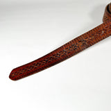Vintage 70's Tooled Geo Pattern Leather Belt
