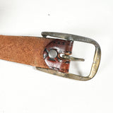 Vintage 70's Tooled Geo Pattern Leather Belt