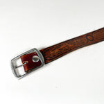 Vintage 80's Tooled Flower Western Leather Belt