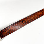 Vintage 80's Tooled Flower Western Leather Belt
