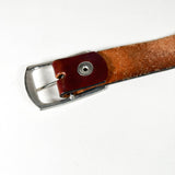 Vintage 80's Tooled Flower Western Leather Belt