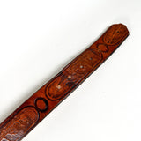Vintage 80's Tooled Flower Western Leather Belt