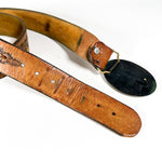 Vintage 70's Tooled Floral Brown Eagle Buckle Leather Belt