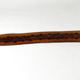 Vintage 70's Tooled Floral Brown Eagle Buckle Leather Belt