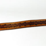 Vintage 70's Tooled Floral Brown Eagle Buckle Leather Belt