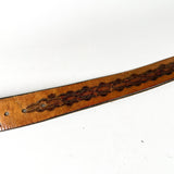 Vintage 70's Tooled Floral Brown Eagle Buckle Leather Belt