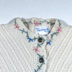 Vintage 80's Deans Scotland Wool Floral Cardigan Sweater