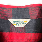 Vintage 80’s Rugged Wear Buffalo Plaid Heavy Cotton Flannel Shirt