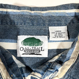 Vintage 90's Oak Trail Sportswear Vertical Striped Button Up Shirt
