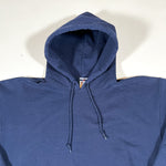 Vintage Y2K Jerzees NuBlend Blank Navy Blue Hoodie Sweatshirt