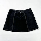 Vintage 90’s MGR Goth Black Suede Mini Skirt