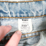 Vintage 1995 Levi’s 550 Distressed Cutoff Denim Shorts