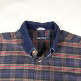 Vintage 90’s Nautica Plaid Flannel Button-Up Shirt