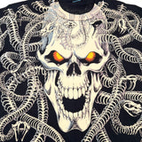 Vintage 1993 Liquid Blue Medusa Skull Snake AOP T-Shirt