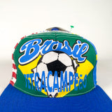 Vintage 90's Brasil Tetracampeão Soccer Hat