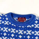 Vintage 80’s Arbor Way Blue & White Youth Knit Sweater