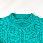 Vintage 80’s Credentials Teal Textured Youth Knit Sweater