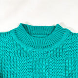 Vintage 80’s Credentials Teal Textured Youth Knit Sweater