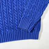 Vintage Y2K Lauren Ralph Lauren Blue Cable Knit Crest Sweater