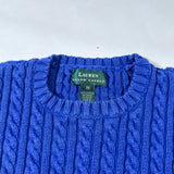 Vintage Y2K Lauren Ralph Lauren Blue Cable Knit Crest Sweater