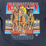 Vintage 90's Kentucky Thoroughbred Horse Racing Graphic T-Shirt