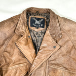 Vintage 80’s Adler Distressed Brown Leather Bomber Jacket
