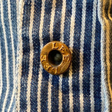 Vintage 50's LEE Long L Donut Button Hickory Stripe Overalls