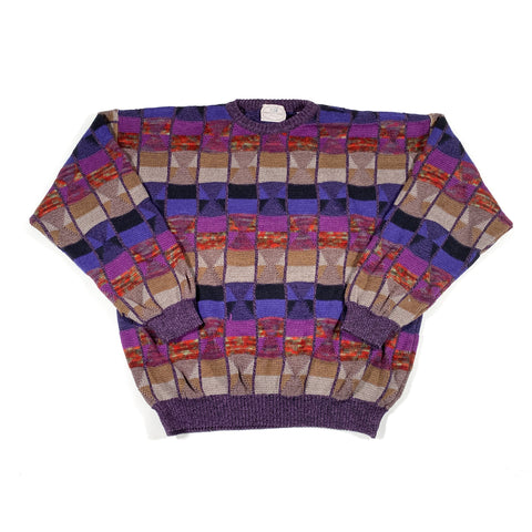 Vintage 80's Pronto-Uomo Firenze Geometric Crewneck Sweater