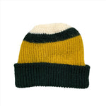 Vintage 80's White Green Yellow Cuff Beanie