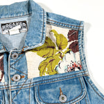 Vintage 80's Breaker Jeans Denim Floral Vest