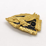 Vintage 80's Gold Tone Eagle with Black Enamel Accents Belt Buckle