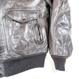 Vintage 80's Schott NYC Brown Leather A-2 Bomber Jacket