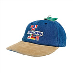 Vintage 90's London Souvenir Denim Suede Hat