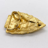 Vintage 80's Gold Tone Eagle with Black Enamel Accents Belt Buckle