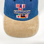 Vintage 90's London Souvenir Denim Suede Hat