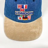 Vintage 90's London Souvenir Denim Suede Hat