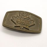 Vintage 90's Mack Trucks Brass Maple Leaf Belt Buckle