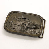 Vintage 1977 Indiana Metal Craft “Free Wheelin’ Four Wheelin’” Truck Belt Buckle