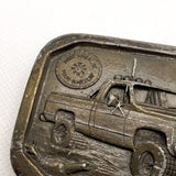 Vintage 1977 Indiana Metal Craft “Free Wheelin’ Four Wheelin’” Truck Belt Buckle