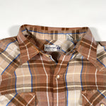 Vintage 80's Roebucks Plaid Flannel Pearl Snap Button Up Shirt